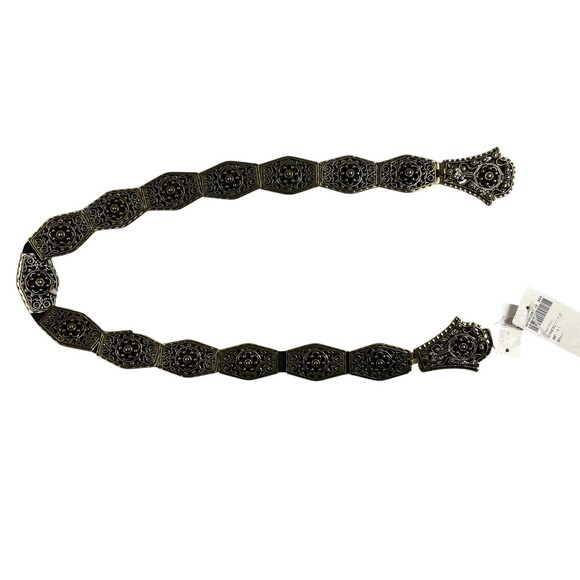 CHICO'S Balinese Stretch Belt  Size M/L NWT  Black & Antique Brass-Tone  Artisan - Picture 2 of 10